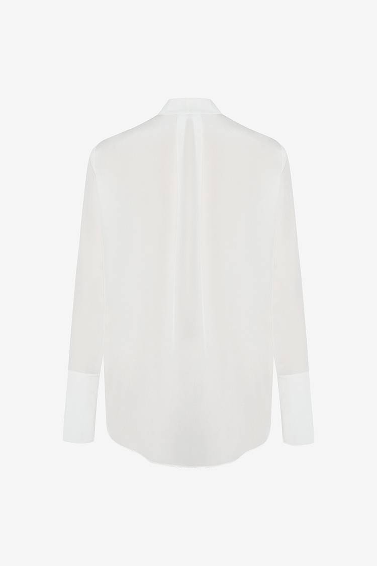 Sly 010 Schlichte Seidenbluse mit V-Ausschnitt Begrenzt auf 3 Tage
