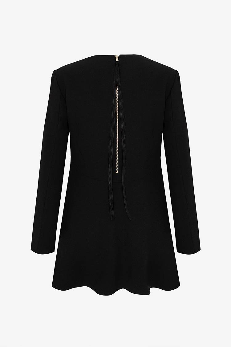 Sly 010 Minimalistisches langärmliges Top aus Crêpe Versandkostenfrei