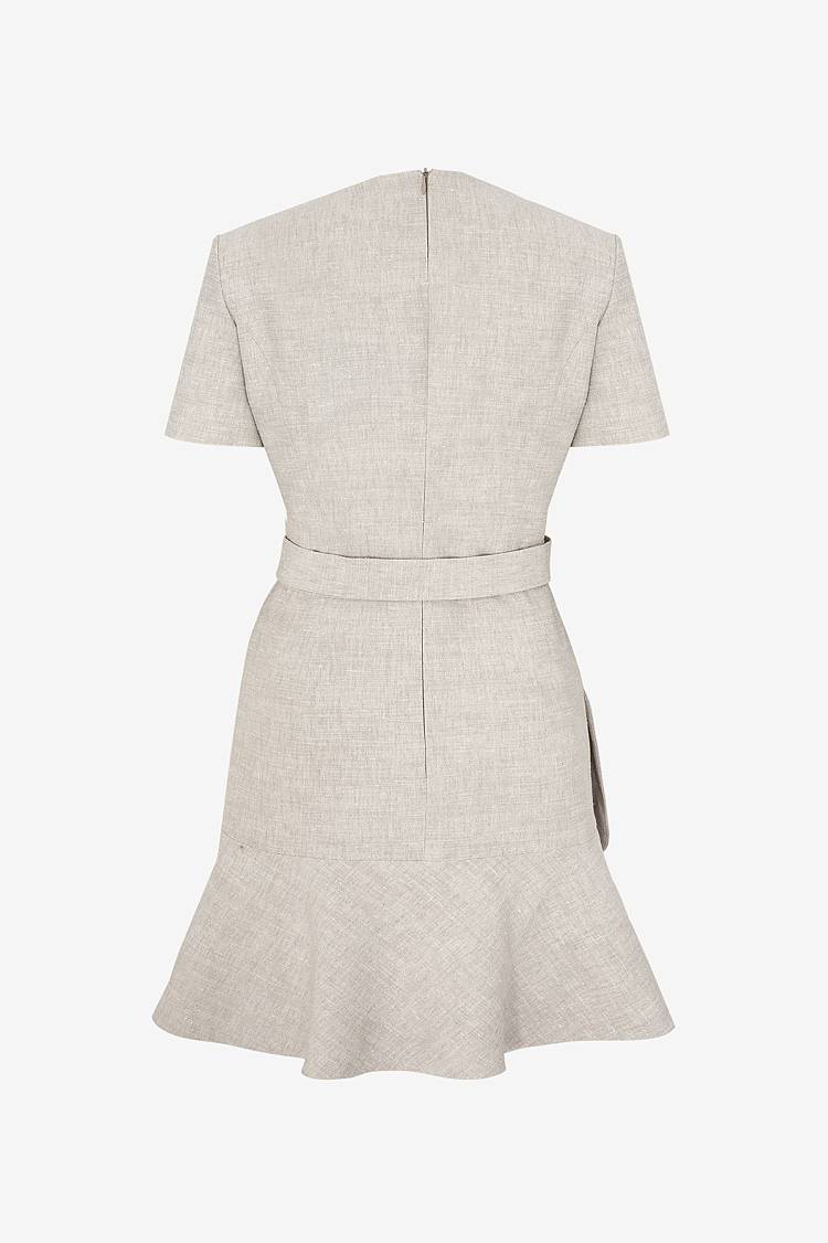 Sly 010 Kurzärmliges Kleid aus Viskose-Leinen Bis zu 50% Rabatt