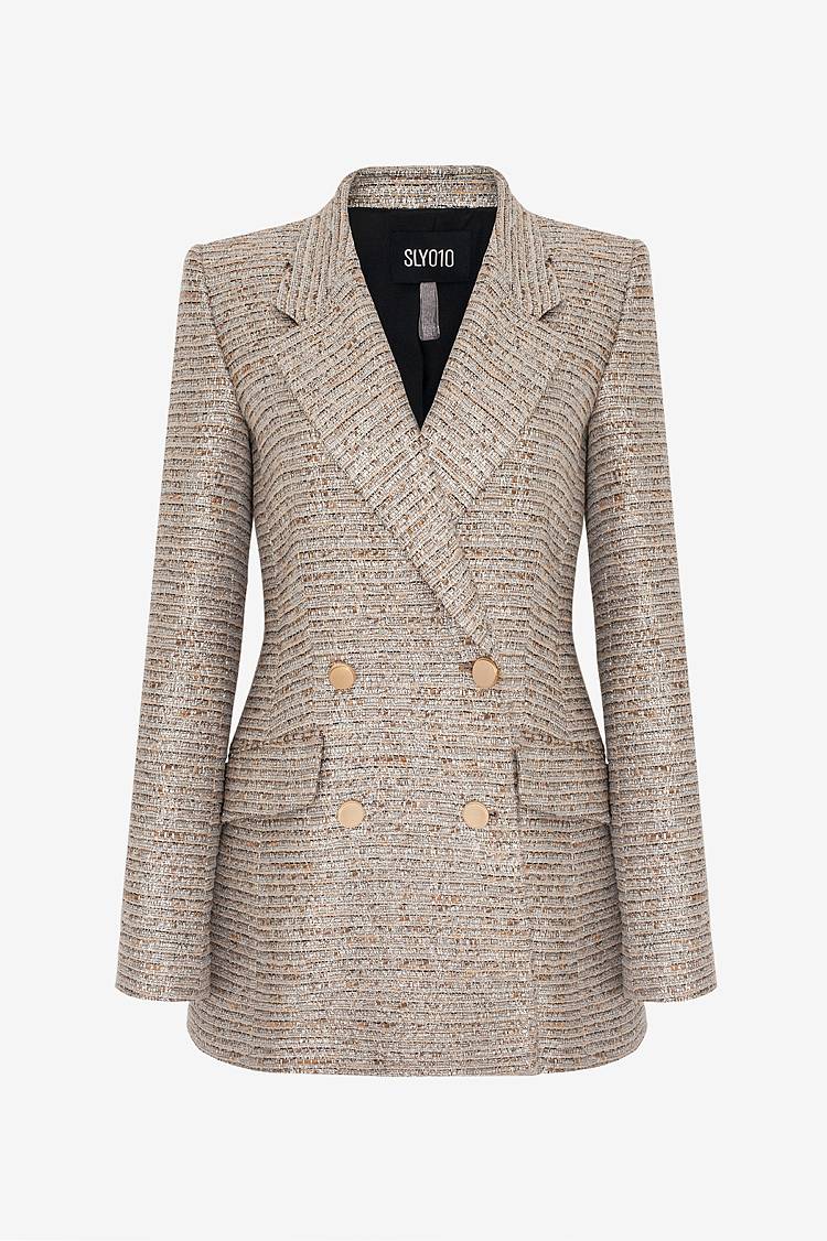 Sly 010 **Doppelreihiger Blazer aus Tweed** Riesige Rabatte