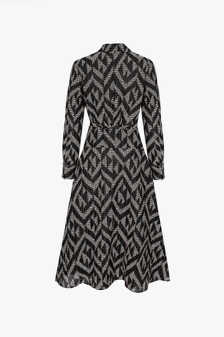 Sly 010 Midi-Wickelkleid mit grafischem Muster im Angebot
