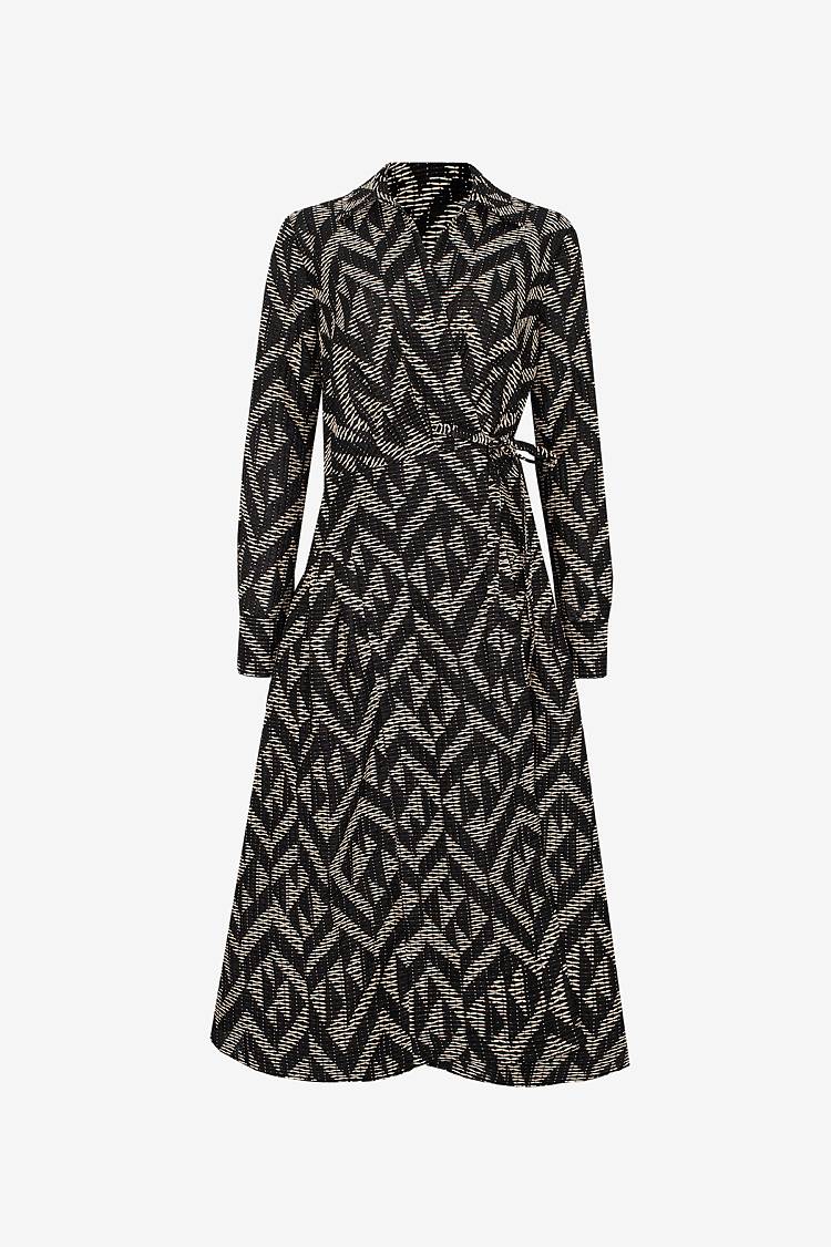 Sly 010 Midi-Wickelkleid mit grafischem Muster im Angebot