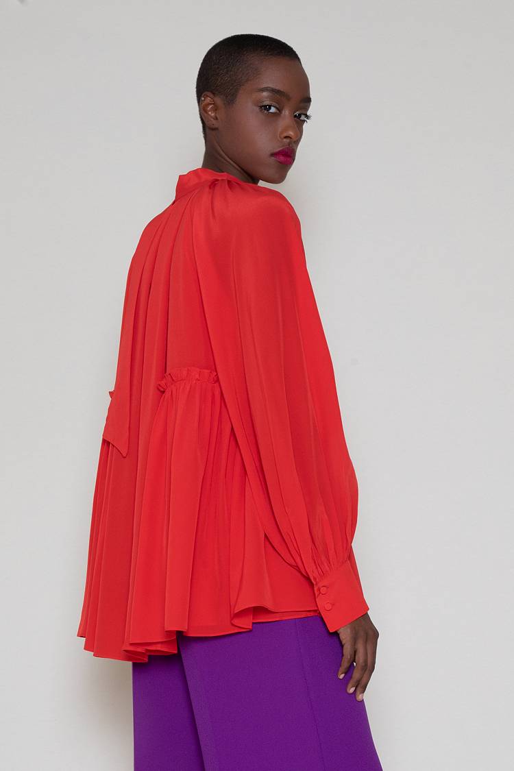 Sly 010 Seidenbluse mit Schluppe Fabrikverkauf