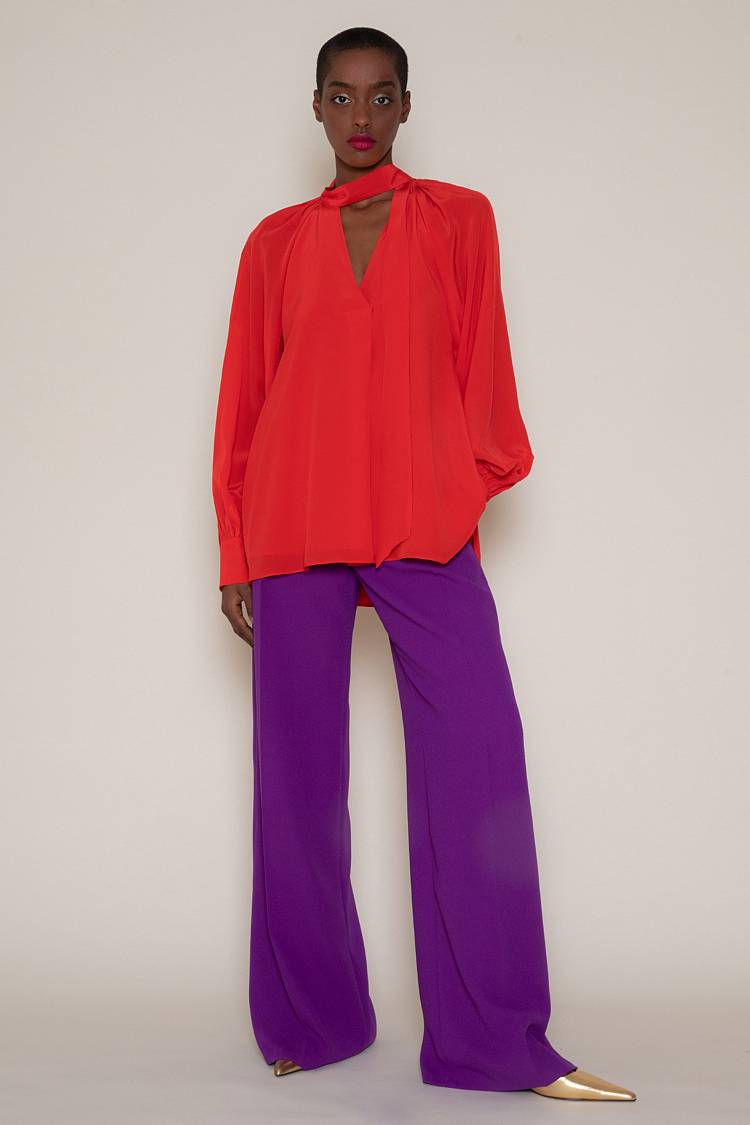 Sly 010 Seidenbluse mit Schluppe Fabrikverkauf