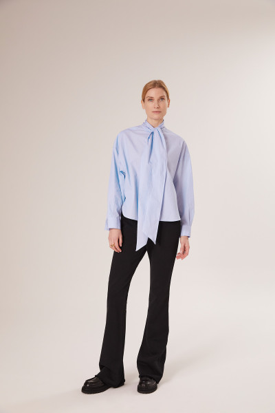 Sosue Bow Blouse Blue Stripes Kostenloser Versand international