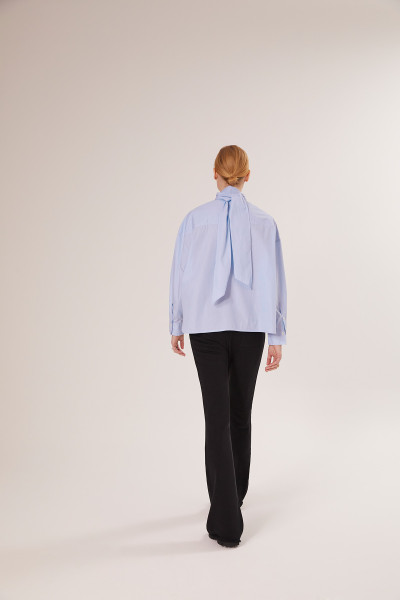 Sosue Bow Blouse Blue Stripes Kostenloser Versand international