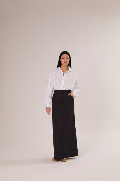 Sosue Pinstripe Skirt Black Günstiger Verkauf