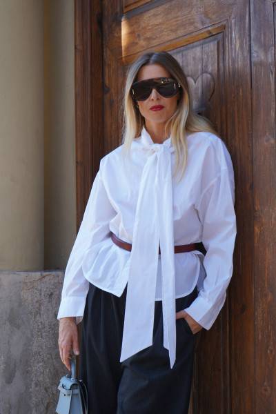 Sosue Bow Blouse White Günstig kaufen