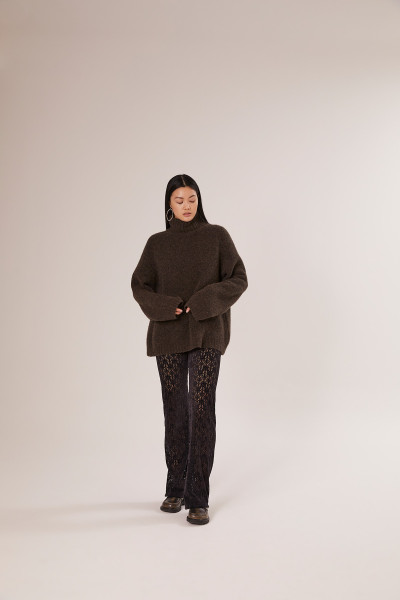Sosue Bear Turtle Knit Dark Brown Begrenztes Angebot