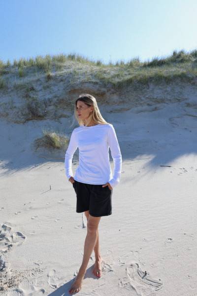 Sosue Shirt Gathering White Räumungsverkauf