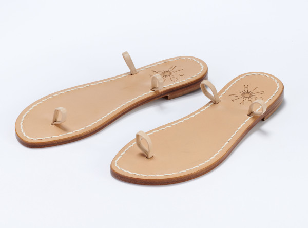 Sosue Flache Sandalen aus Leder-beige-rosa Riesige Rabatte