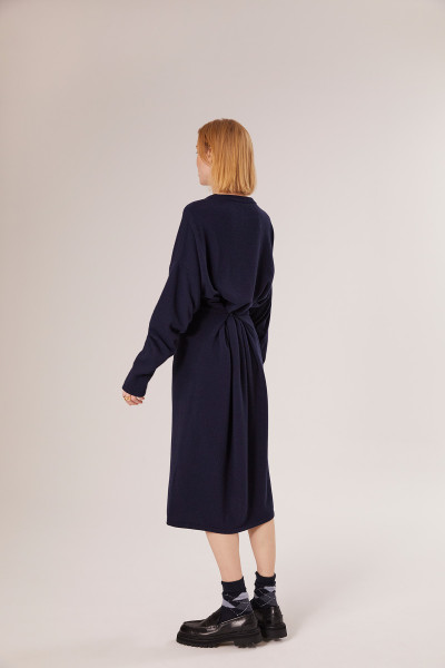 Sosue Wrap Dress Dark Blue Clearance-Verkauf