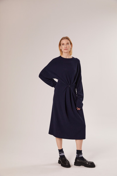 Sosue Wrap Dress Dark Blue Clearance-Verkauf
