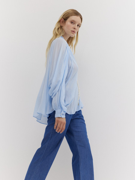 Sosue Bluse Ibiza Light Blue Verkauf