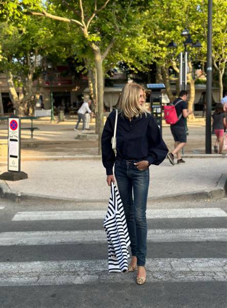 Sosue Bluse Antonia Slim Dark Blue Sonderangebot