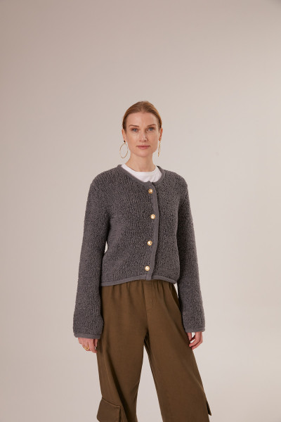 Sosue Fluffy Box Jacket Anthrazit Jubiläumsangebot
