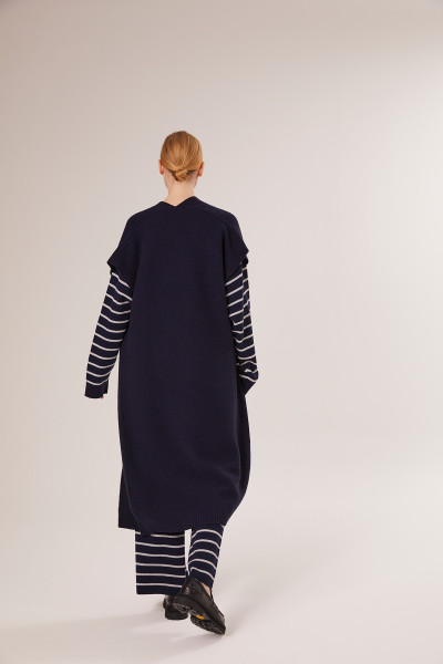 Sosue Long Vest Dark Blue Bestseller