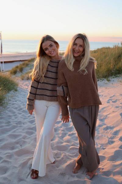 Sosue Pullover Sailor Stripes Taupe Blue Riesige Rabatte
