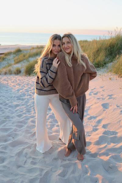 Sosue Pullover Sailor Stripes Taupe Blue Riesige Rabatte