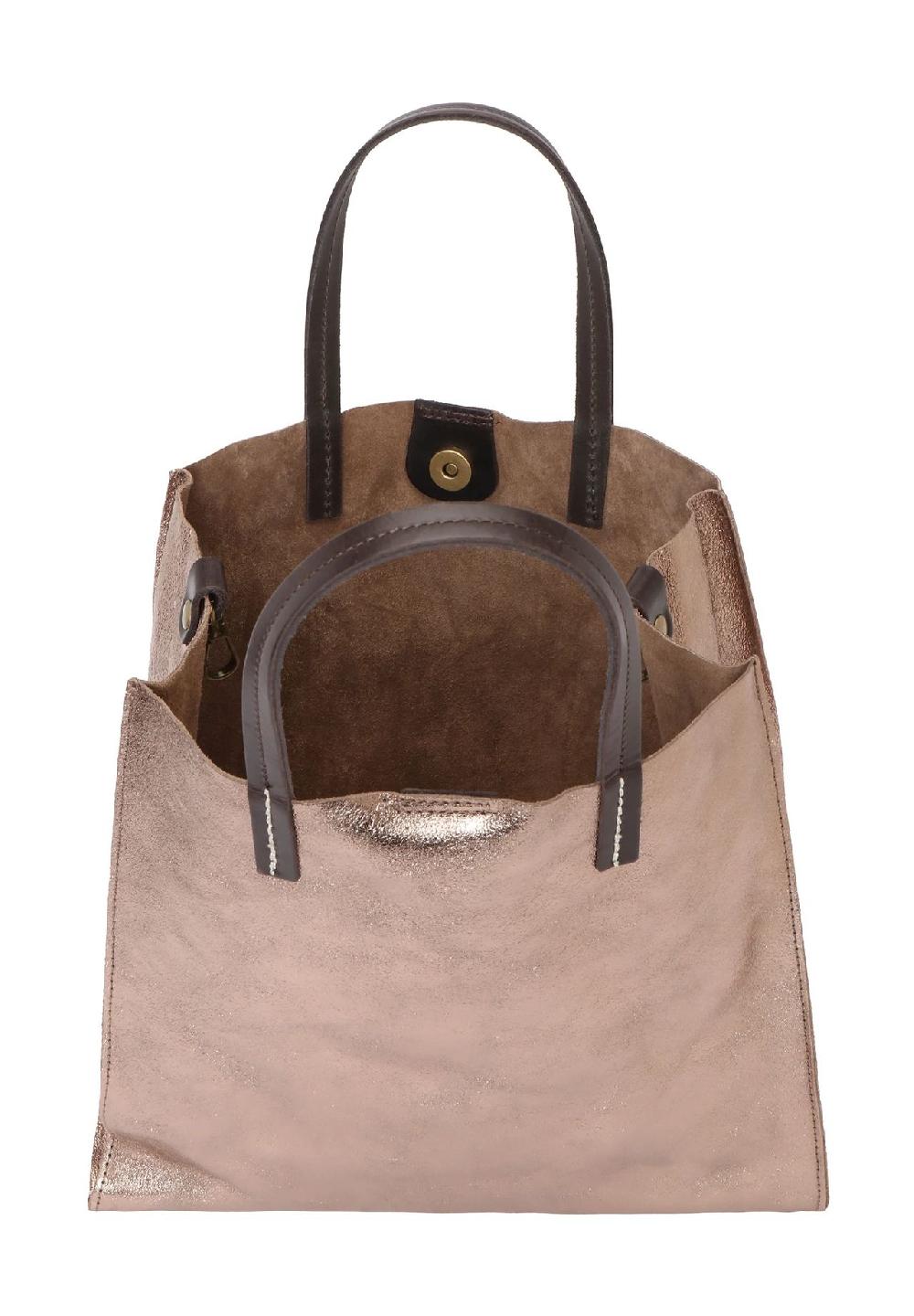 GALERIA Shopper Leder Metallic-Look für Damen Letzter Tag