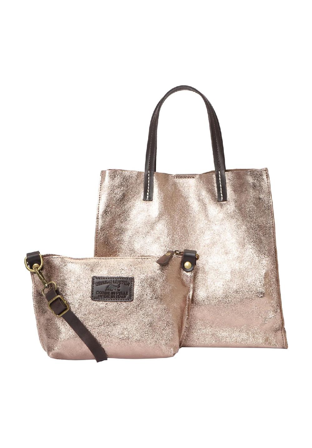 GALERIA Shopper Leder Metallic-Look für Damen Letzter Tag