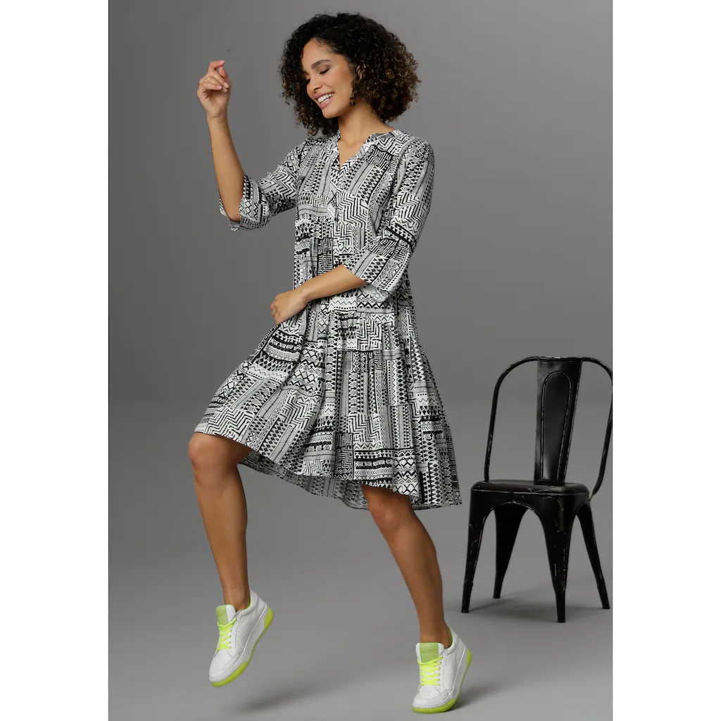 Aniston CASUAL Sommerkleid im Folklore-Look Nur noch ein Tag übrig
