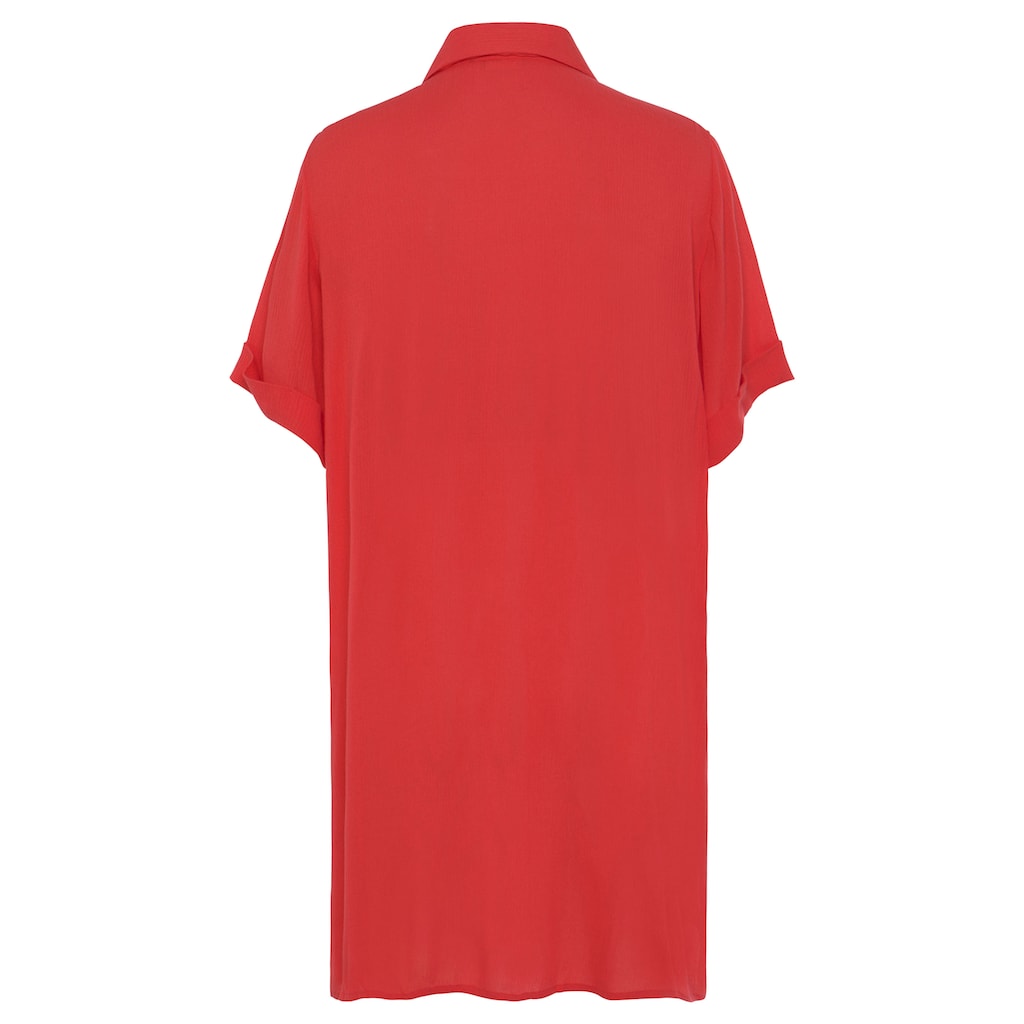 LASCANA Longbluse mit Knopfleiste Kurzarmbluse Blusenkleid sommerlich Riesige Rabatte