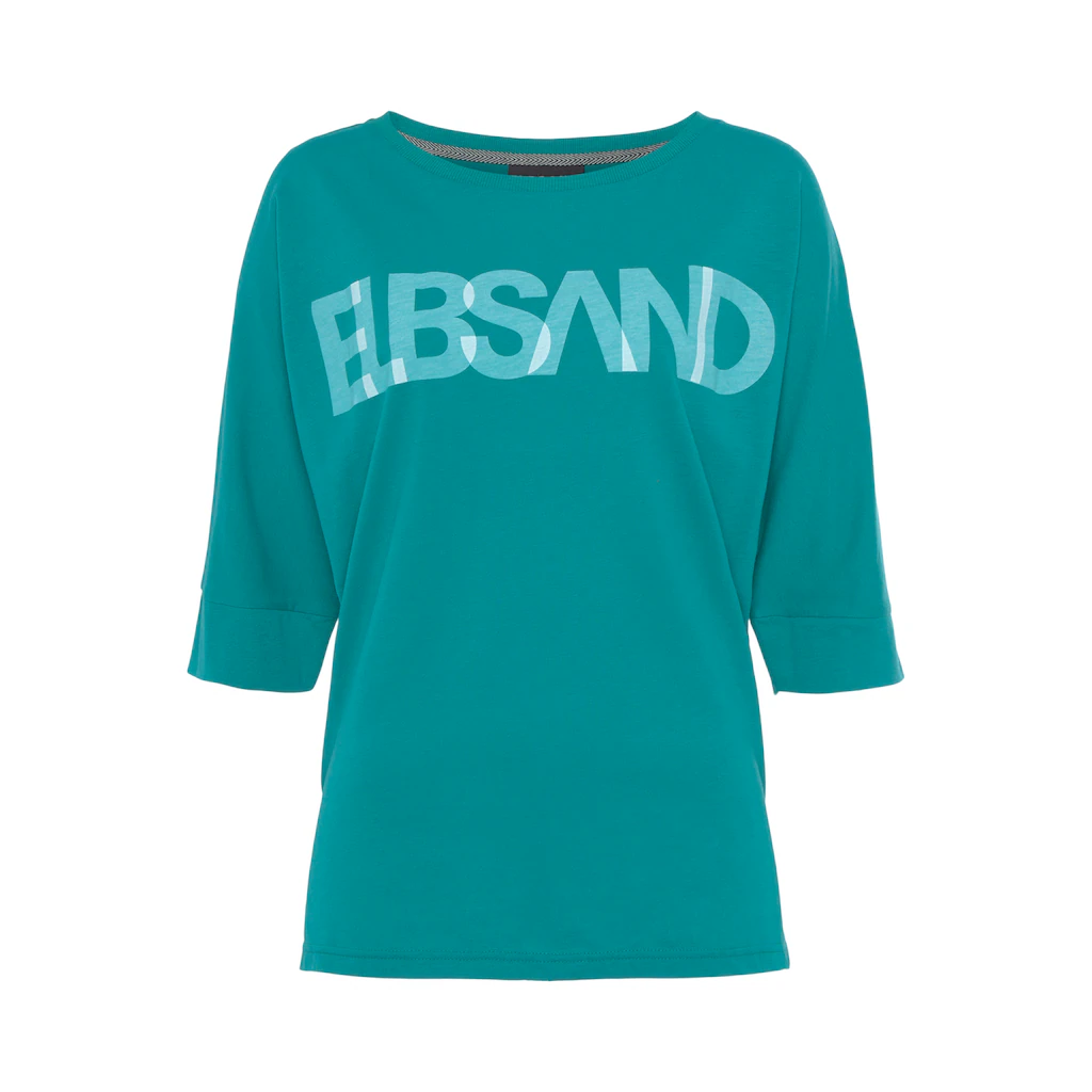 Elbsand 3/4-Arm-Shirt mit Logodruck Baumwoll-Mix lockere Passform Black Friday Preise