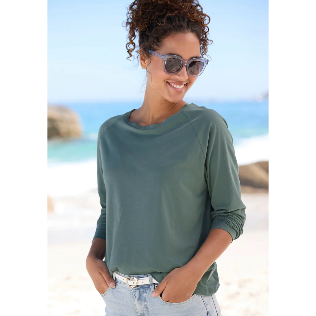Elbsand Longsleeve »Tinna« mit Logodruck hinten Langarmshirt aus Baumwoll-Mix sportlich-casual 50% Rabatt für begrenzte Zeit