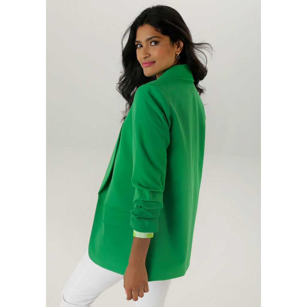 Aniston SELECTED Longblazer mit modischem Reverskragen und gerafften Ärmeln - NEUE KOLLEKTION im Angebot