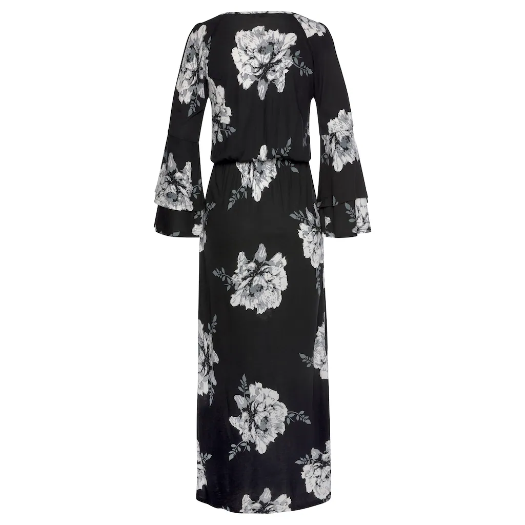 LASCANA Maxikleid mit Blumenprint und Schulter-Cut-Outs Sommerkleid mit Schlitz Fabrik Onlineshop