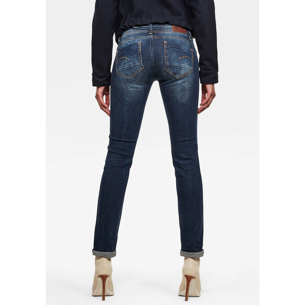 G-STAR Straight-Jeans »Midge« 5-Pocket-Design mit markanten Steppnähten Rabatt