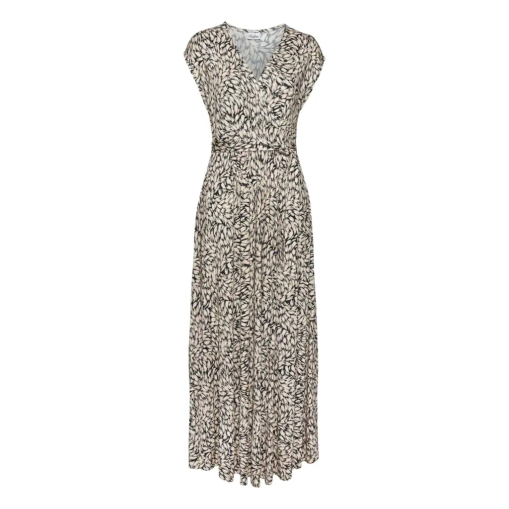Buffalo Maxikleid (mit Bindegürtel) mit Alloverdruck Sommerkleid mit Taschen Strandkleid Günstig kaufen