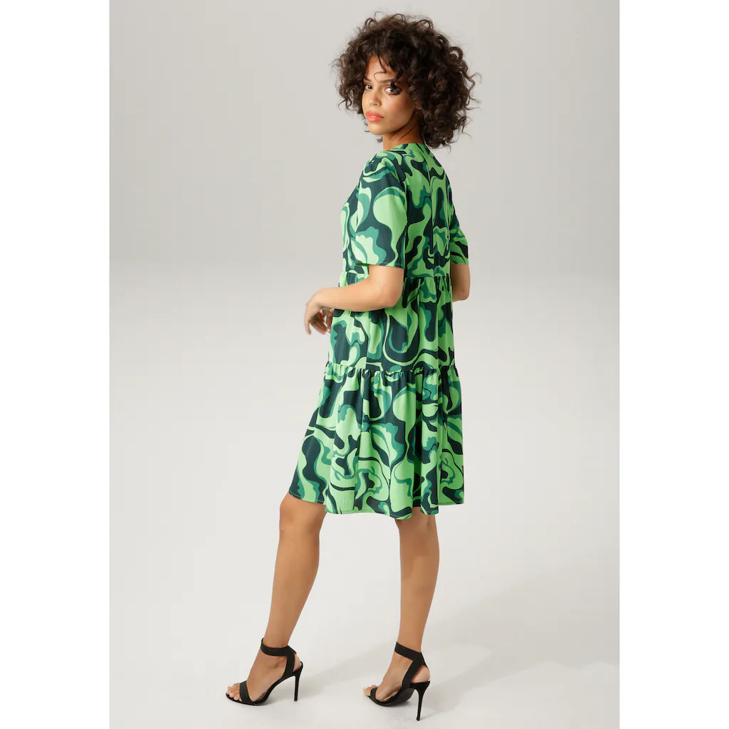 Aniston CASUAL Sommerkleid mit farbenfrohem graphischem Druck Großer Ausverkauf
