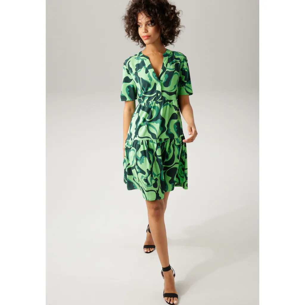 Aniston CASUAL Sommerkleid mit farbenfrohem graphischem Druck Großer Ausverkauf