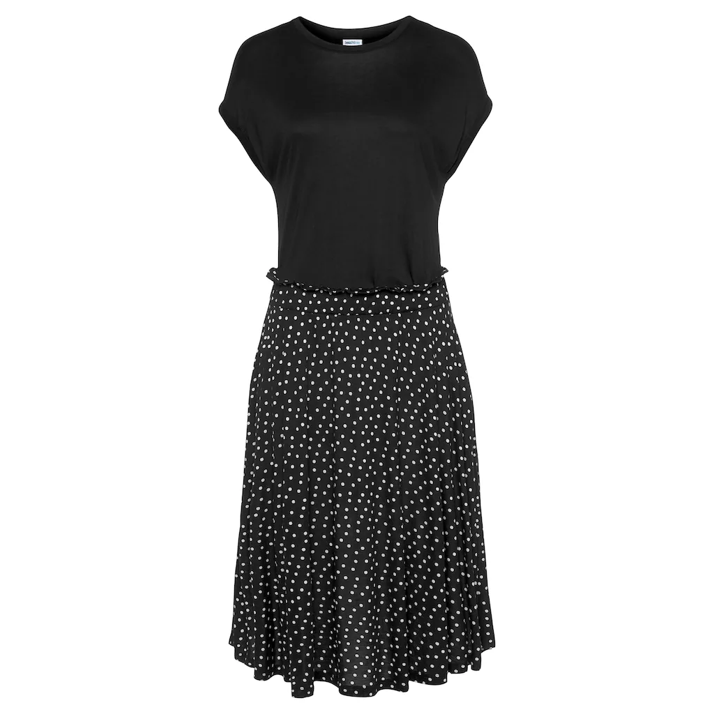 Beachtime Jerseykleid mit Paperbag-Bund und Taschen Druckkleid sommerlich elegant Begrenztes Angebot