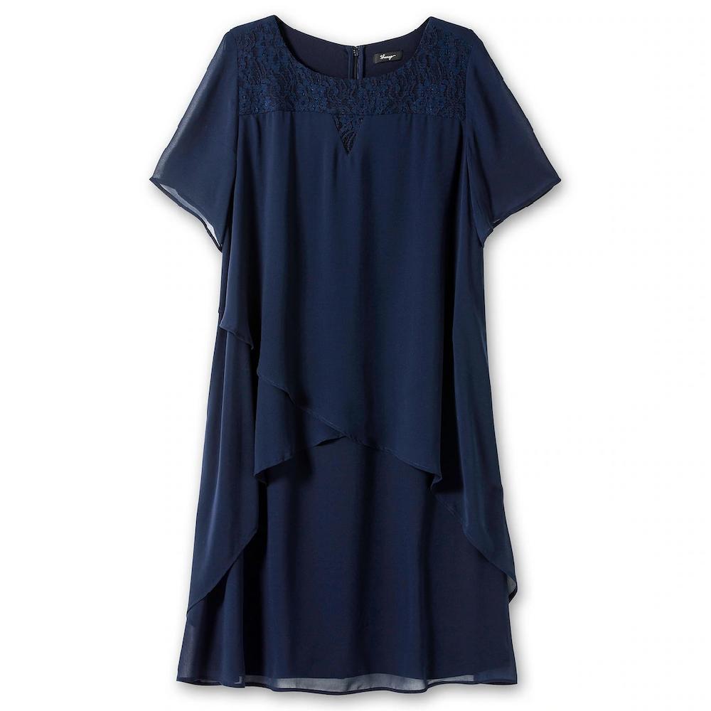 Sheego Abendkleid »Große Größen« mit asymetrischen Volants Valentinstagsangebot