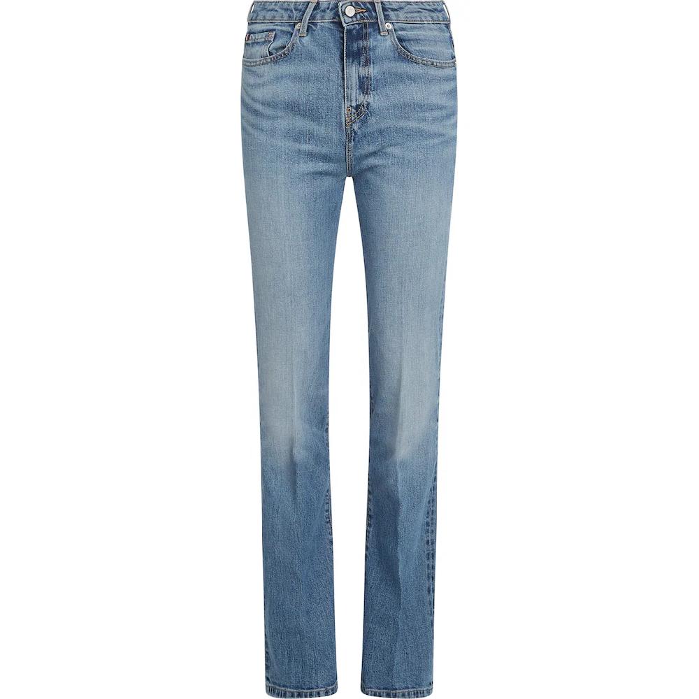 Tommy Hilfiger Bootcut-Jeans »Bootcut Regular Waist« mittlere normale Leibhöhe mit Bügelfalten mit Nieten Große Rabatte