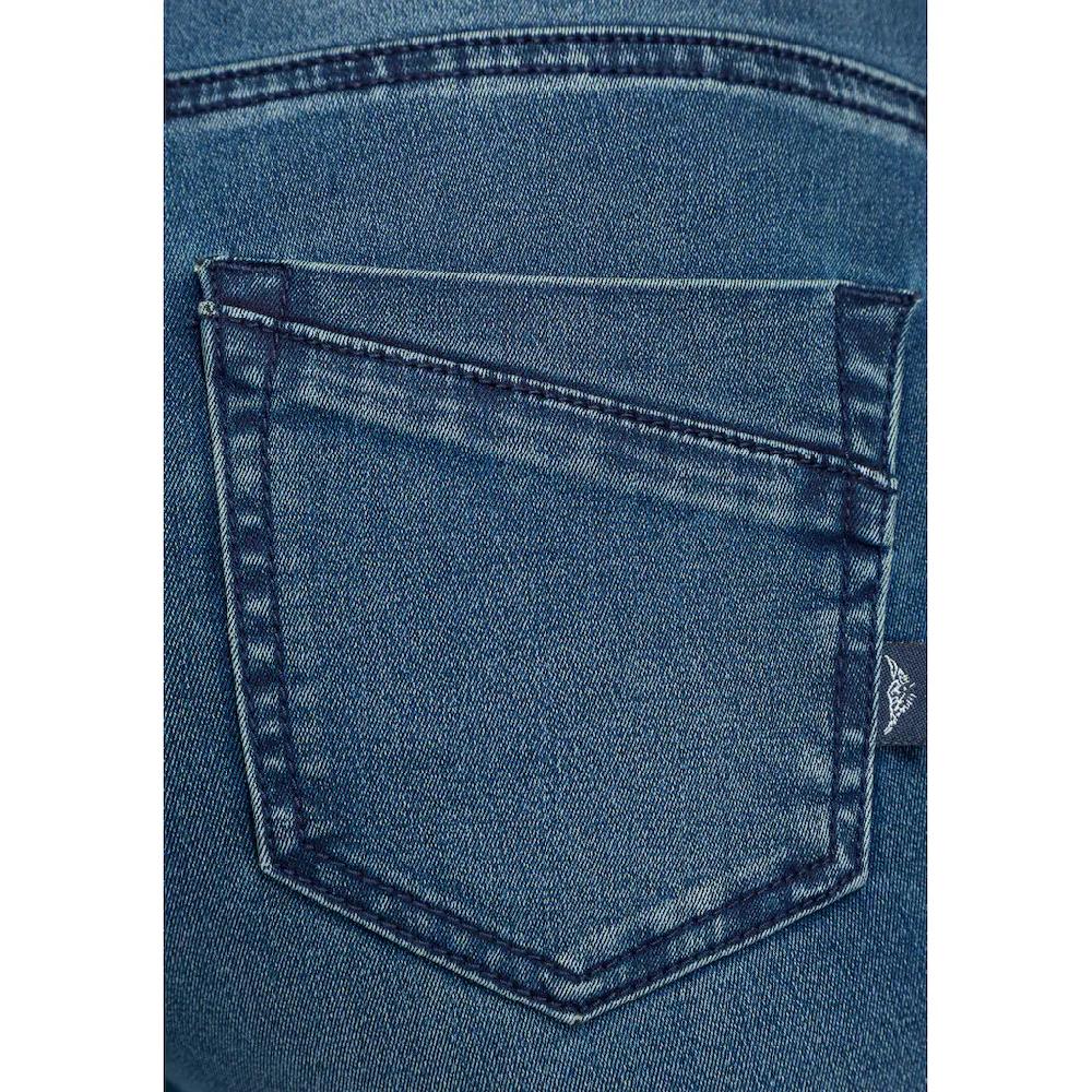 Arizona Bootcut-Jeans »Ultra Stretch« ausgestellte Beinform Used-Waschung hohe Leibhöhe Riesige Ersparnisse