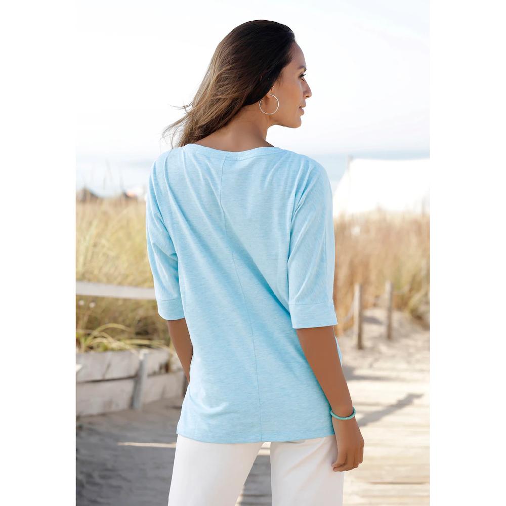 Elbsand Rundhals-Shirt »Iduna« mit Logodruck Baumwoll-Mix lockere Passform Super Sparpreis