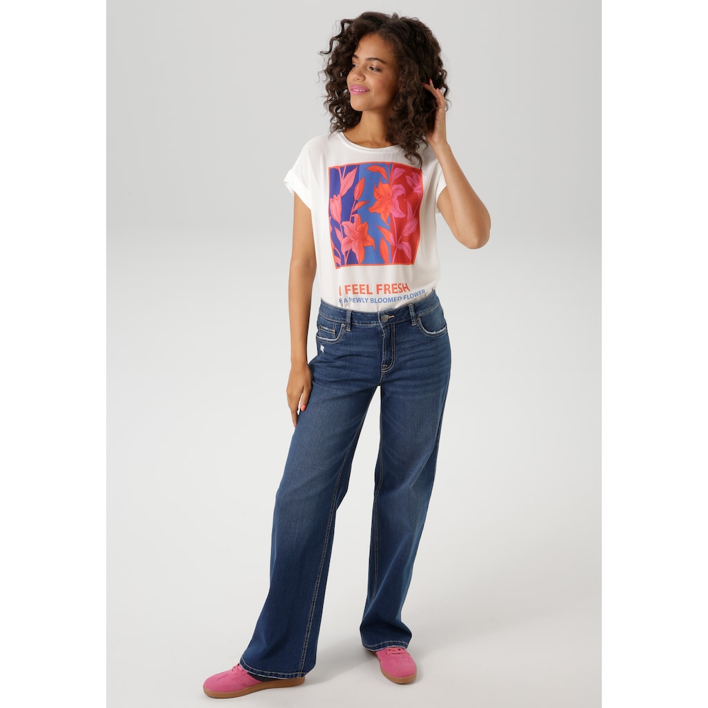 Aniston CASUAL Straight-Jeans mit trendig weitem Bein - NEUE KOLLEKTION Kostenlose Rückgabe