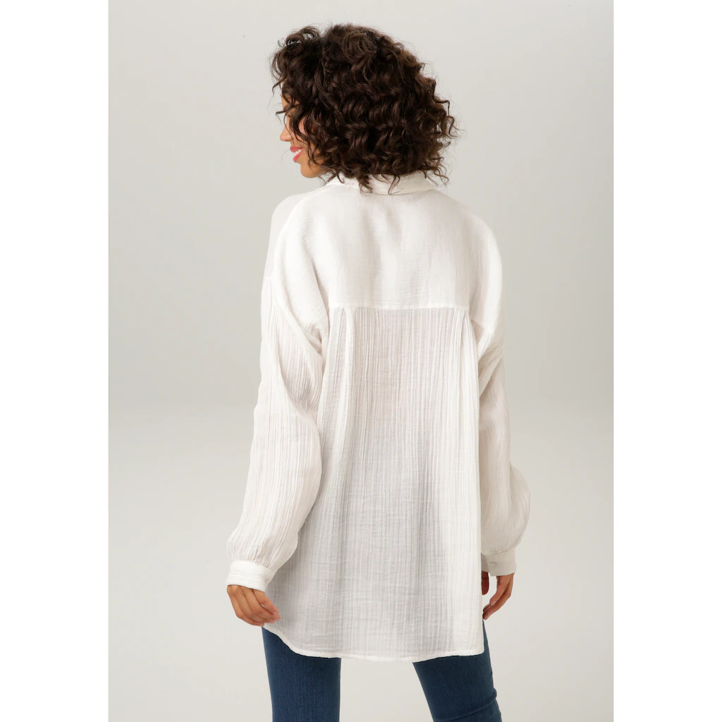 Aniston CASUAL Hemdbluse in trendiger Musselin-Qualität Letzte 2 Tage