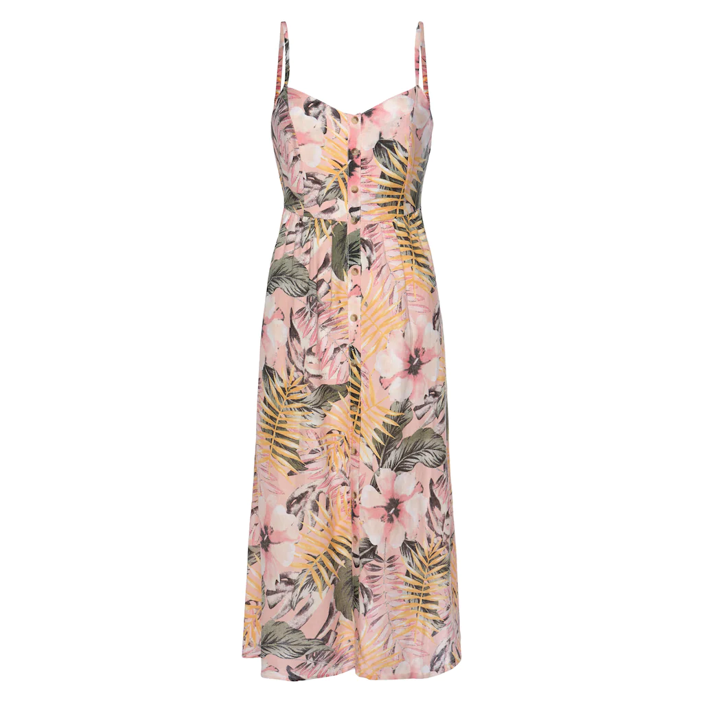 LASCANA Sommerkleid aus Leinenmix Midikleid mit Knopfleiste vorne Strandkleid Riesige Rabatte