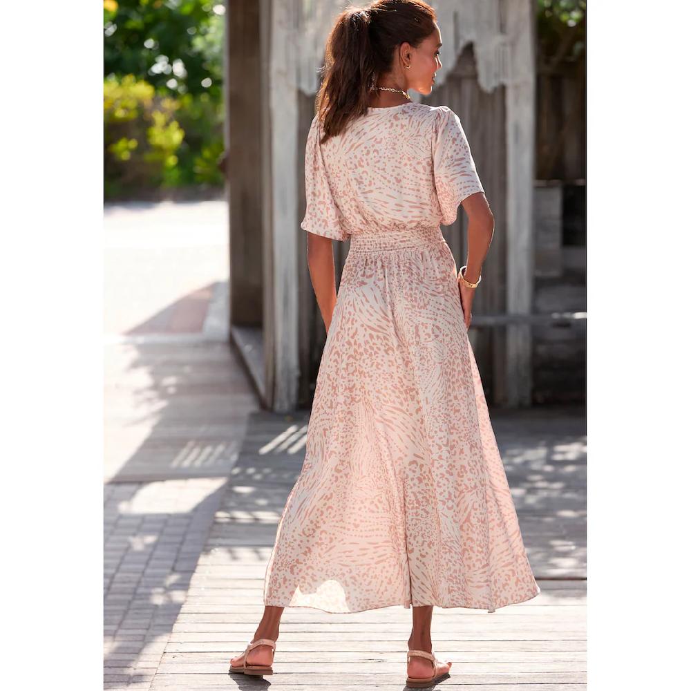 LASCANA Maxikleid mit Animalprint luftiges Sommerkleid mit Schlitzen Begrenzt auf 3 Tage