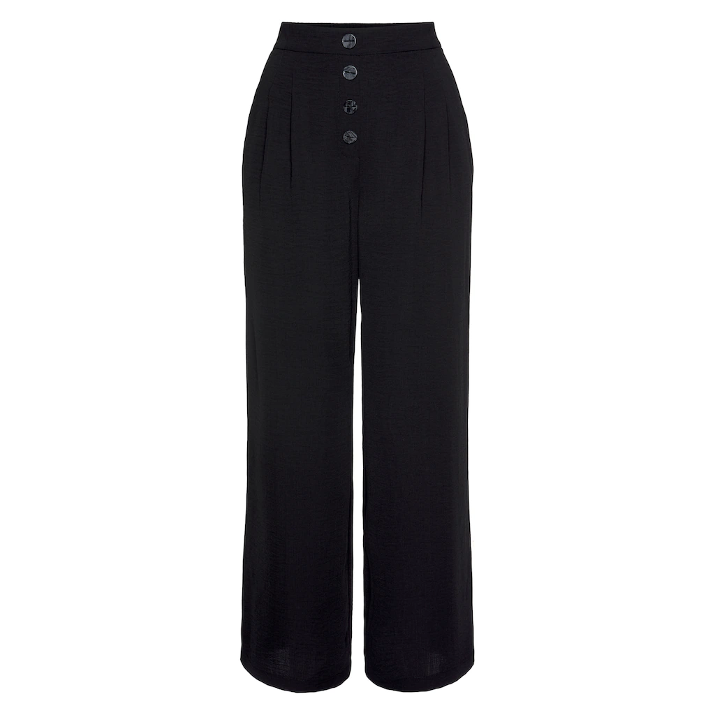 LASCANA Palazzohose mit Zierknöpfen und bequemen Bund elegante Stoffhose mit Taschen zollfrei