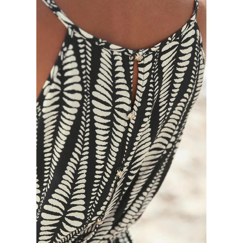 LASCANA Maxikleid aus gewebter Viskose im Alloverprint luftiges Sommerkleid Schlussverkauf