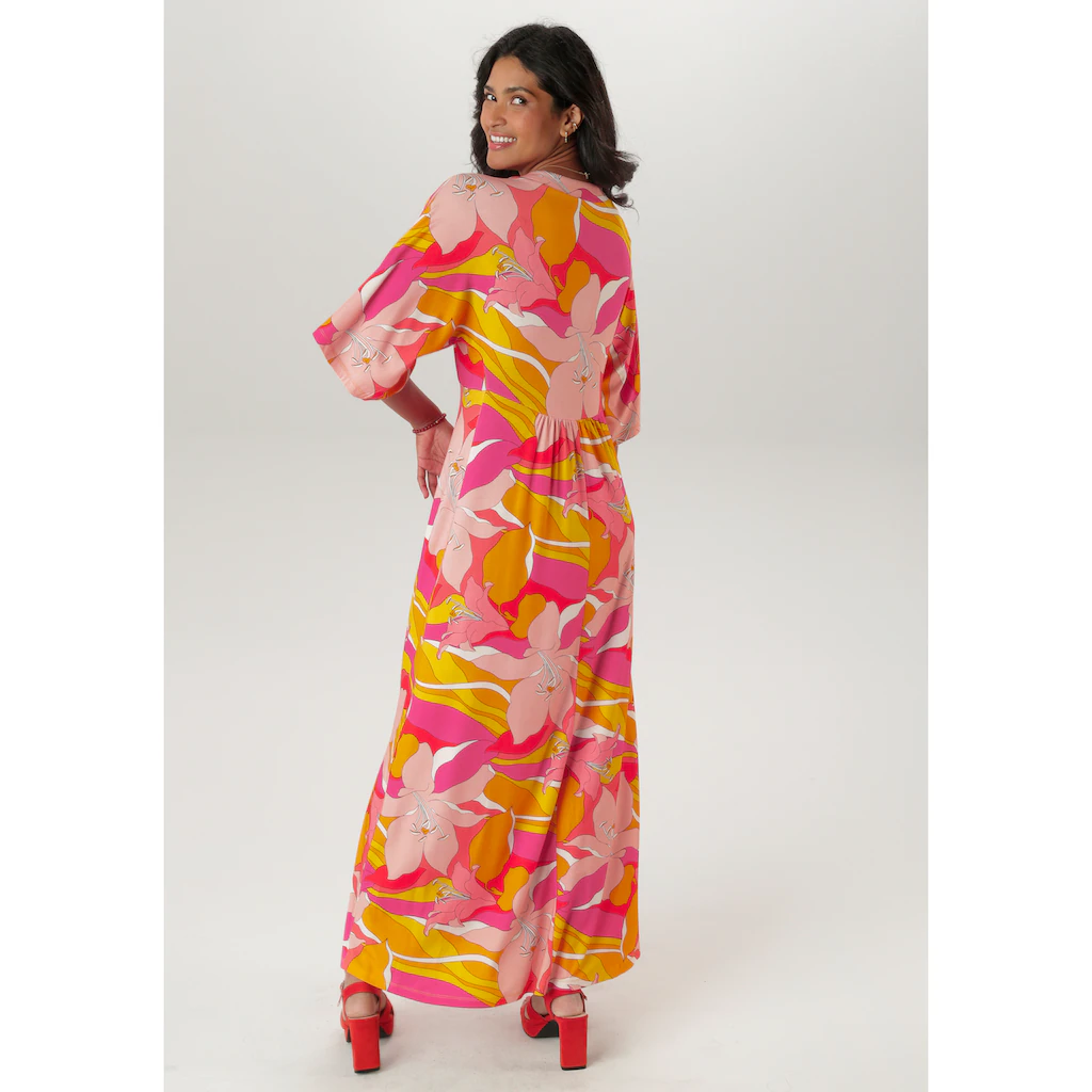 Aniston SELECTED Maxikleid mit weiten 3/4-langen Ärmeln - NEUE KOLLEKTION Fabrikverkauf