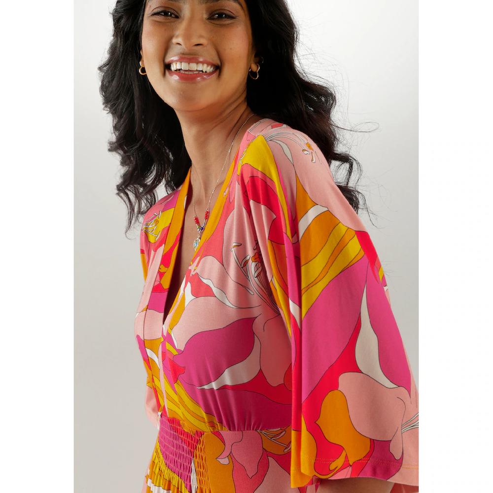 Aniston SELECTED Maxikleid mit weiten 3/4-langen Ärmeln - NEUE KOLLEKTION Fabrikverkauf