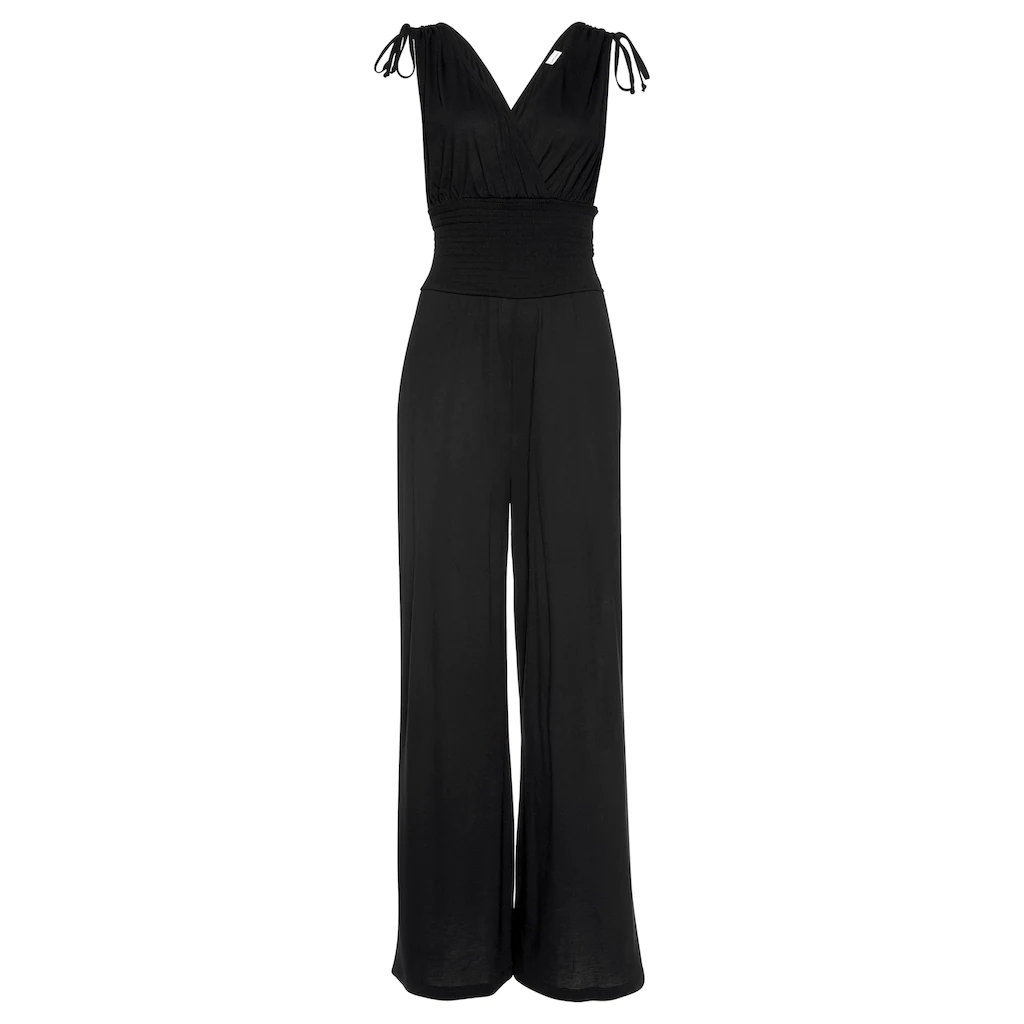 LASCANA Overall mit Bändern zum Raffen der Träger sommerlicher Jumpsuit Rabatt