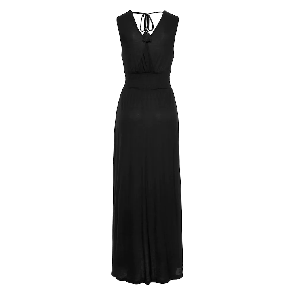Buffalo Maxikleid mit Druck am Vorderteil und Bindeband hinten Sommerkleid casual-chic Großer Ausverkauf